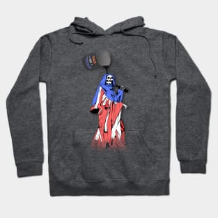 Skull statue and United States flag colors Hoodie